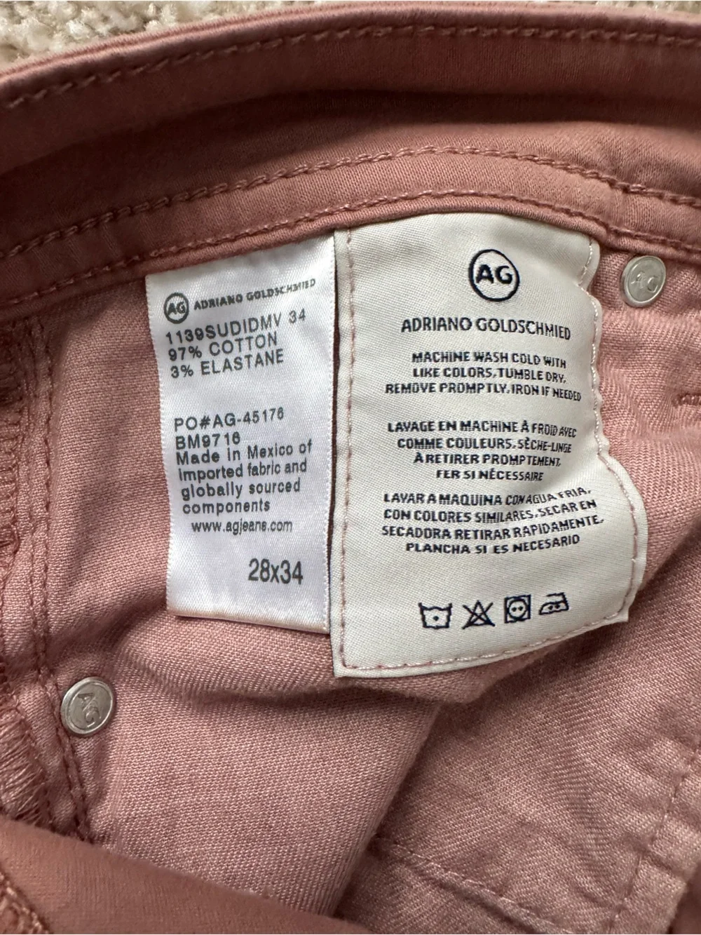 AG Adriano Goldschmied The Dylan Slim Skinny Pants in Dusty Rose